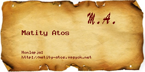 Matity Atos névjegykártya